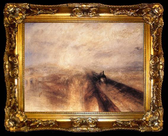 framed  J.M.W. Turner Rain,Steam and Speed the Great Western Railway, ta009-2